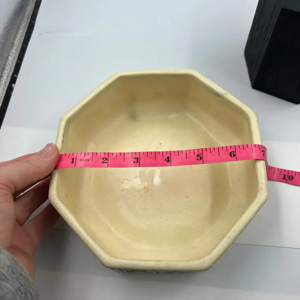 Vintage Weller Art Pottery Florala Shallow Bowl Planter Oval 1920's Cottage Core